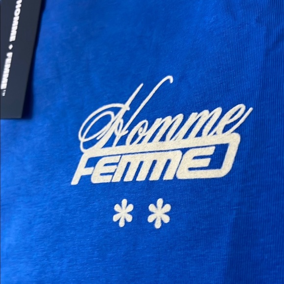 Homme Femme Blue and Green Short Sleeve Tees - Picture 3 of 12
